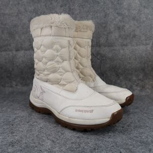 Le Coq Sportif Shoes Mens 7.5 Boots Winter Warm Quilted Outdoor Zip Active White